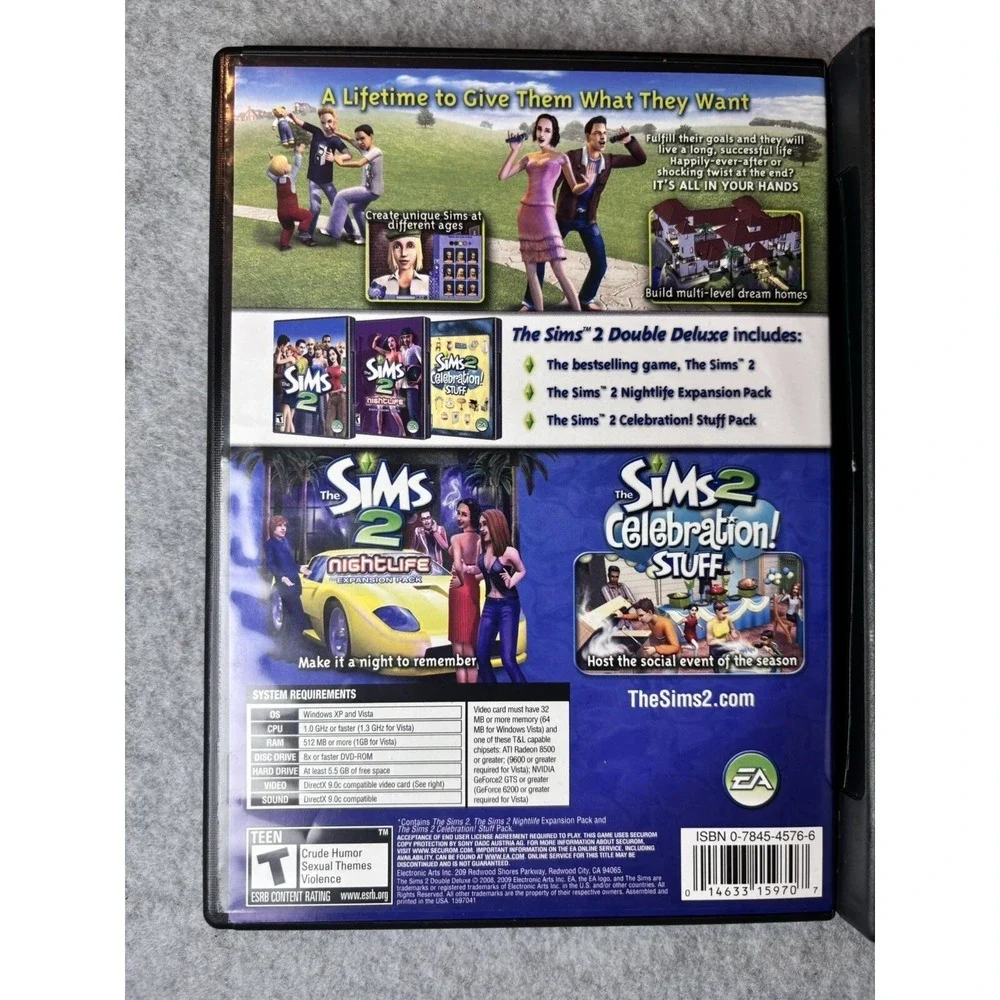 The Sims 2 Double Deluxe and Pets Expansion Pack PC Game Bundle EA Maxis 2008